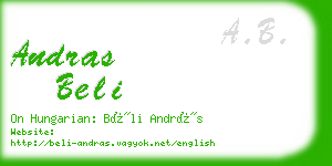 andras beli business card